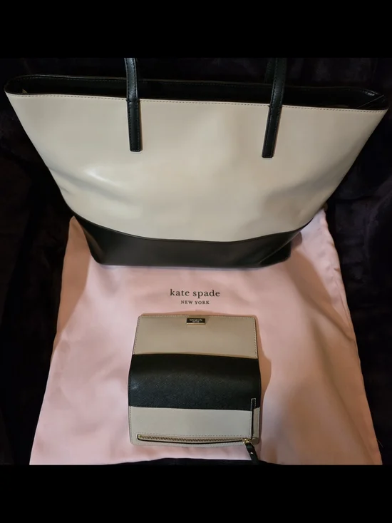 kate spade Two-Tone Black & Blush Tanya Tote with Slim Wallet ***Bundle*** - Picture 3 of 16